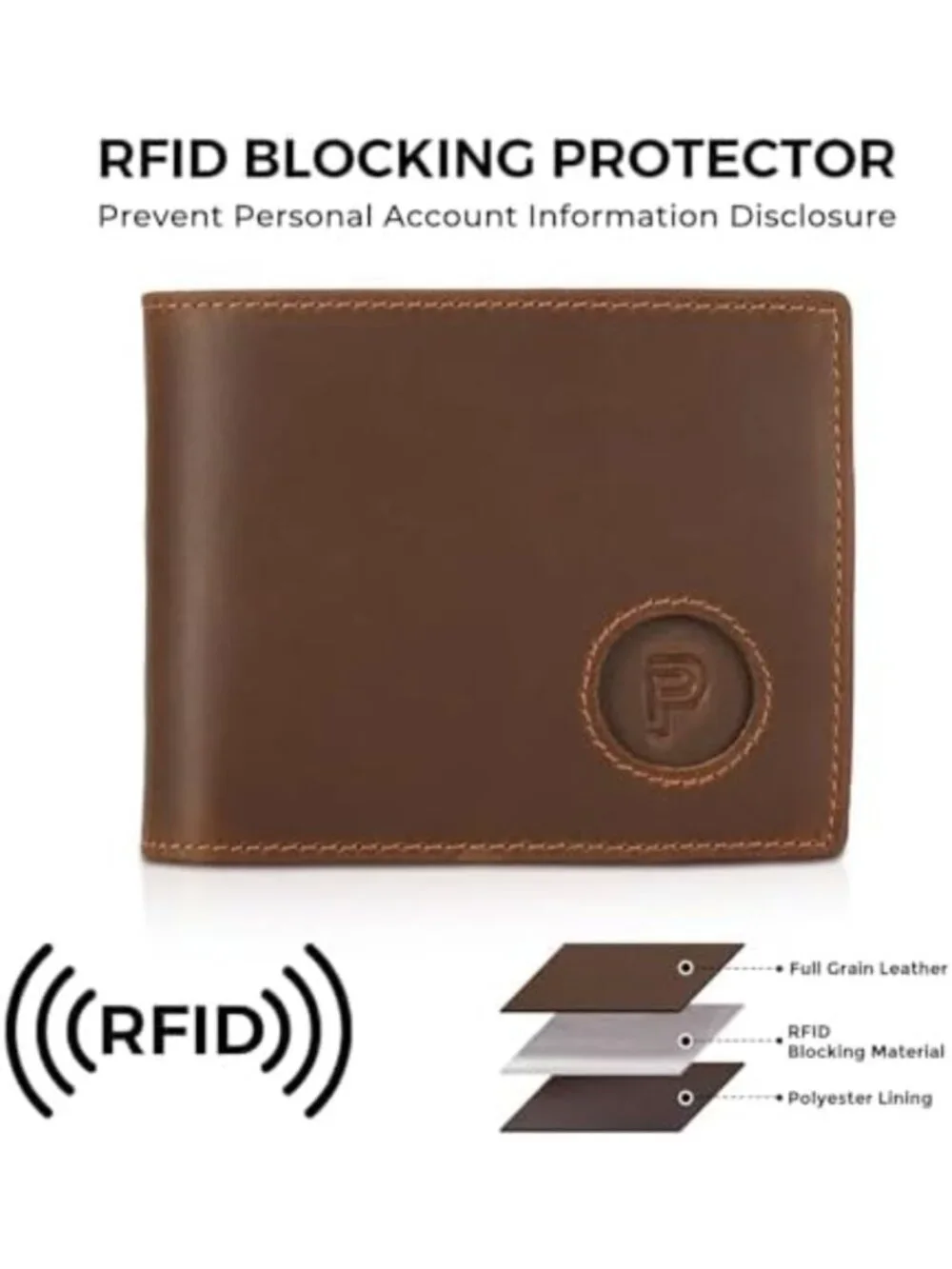Genuine Crazy Horse Leather Bifold Wallet | RFID Blocking | Men's Cowboy Style